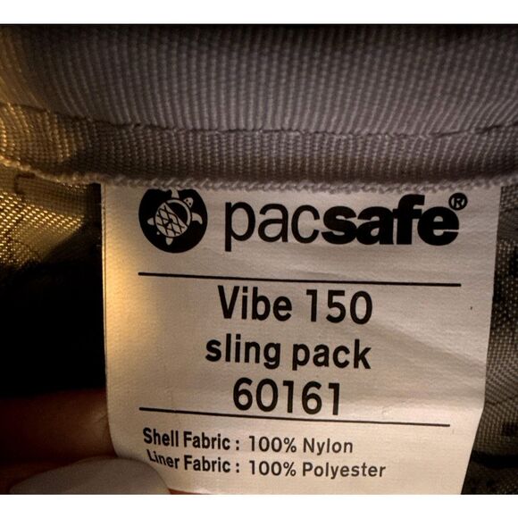 Pacsafe Vibe 150 Anti Theft Action Sling Pack  p60161 Black Cross Body - Picture 7 of 15